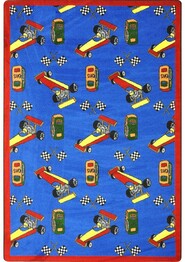Joy Carpets Playful Patterns Pit Stop Blue